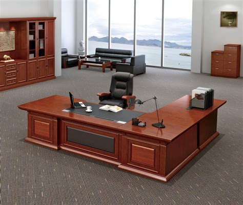 Modern Luxury Wood L Shaped Ceo Boss Maneger Executive Office Desk With