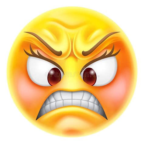 Angry Jealous Mad Hate Emoticon Cartoon Face Stock Vector