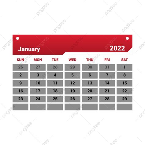 January Calendar Vector Hd Png Images January 2022 Calendar Design