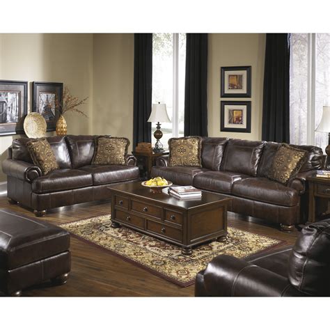 Adelean 2 pieces genuine leather living room set (set of 2) by ebern designs. Signature Design by Ashley Heath Living Room Collection & Reviews | Wayfair