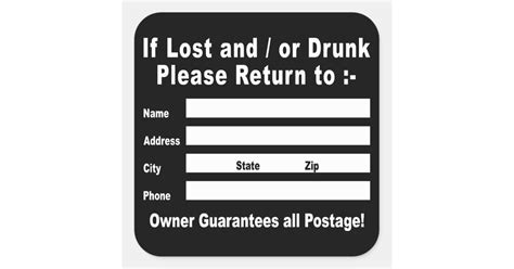If Lost And Or Drunk Please Return To Square Sticker Zazzleca