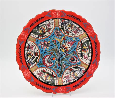 Cm Turkish Hand Painted Ceramic Plates In Colourful Relief Nirvana