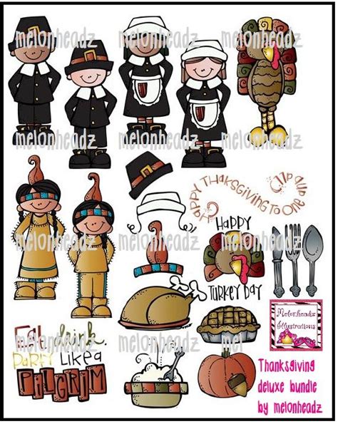 Thanksgiving Set Melonheadz Thanksgiving Clip Art Melonheadz Clipart