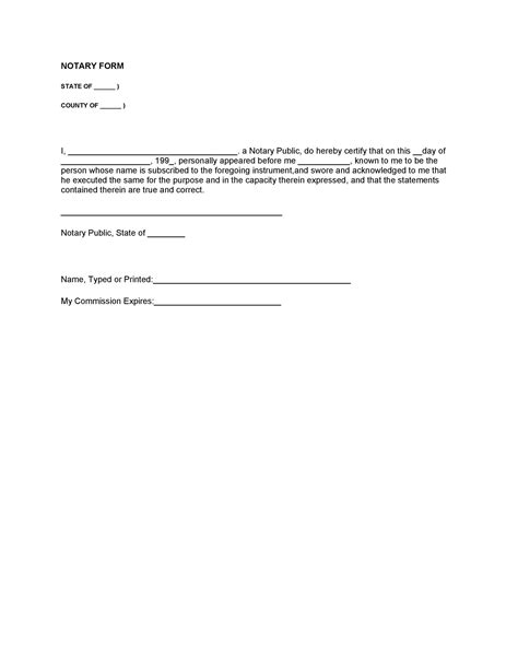 40 Free Notary Acknowledgement And Statement Templates Templatelab