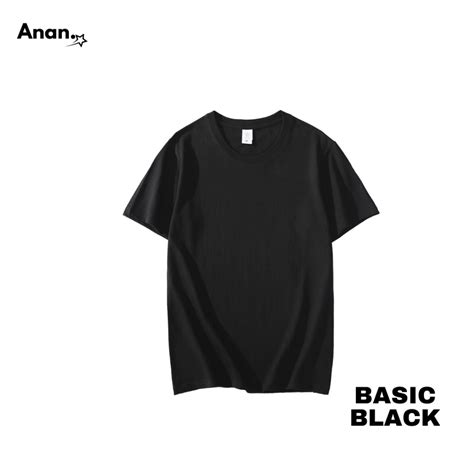 Jual Ananstar T Shirt Kaos Polos Pria Dewasa Basic Black Cotton Combed 24s Premium Unisex