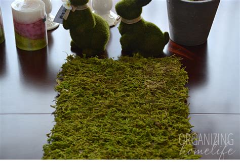 Spring Centerpiece With Diy Moss Table Runner Organizing Homelife