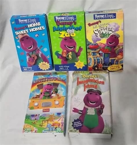 Barney Vhs Lot Of Vintage Barney And Friends Vhs Tapes Purple The
