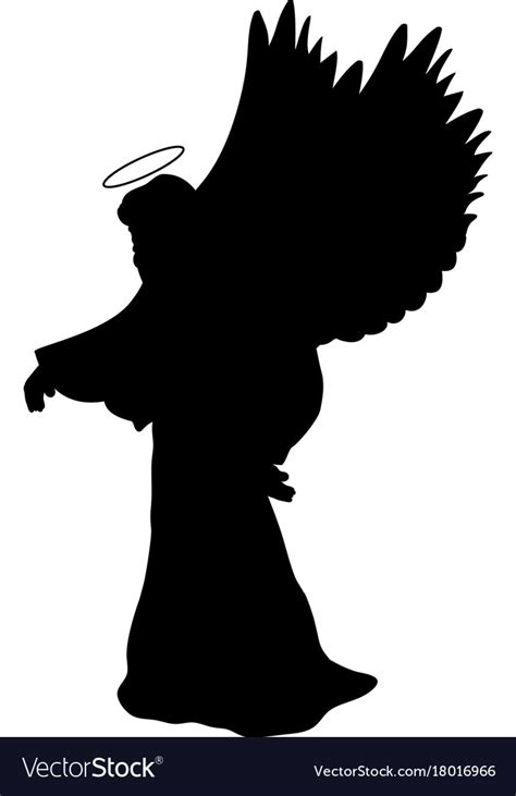 Archangel Silhouette Christmas Angel Religious Vector Image