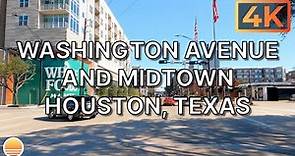 Washington Avenue and Midtown in Houston, Texas. An UltraHD 4K Real Time Daytime Driving Tour.