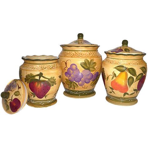 Tuscan Collection Deluxe Handcrafted 3 Piece Kitchen Canister Set