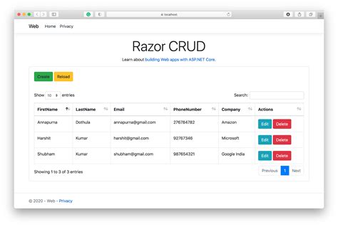 Crud App Using Blazor And Entity Framework Core In Asp Net Core Theme