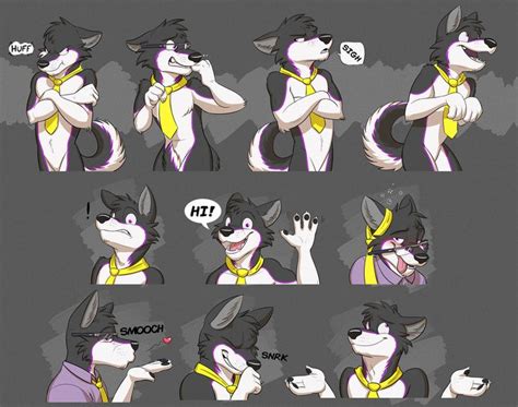 commission tyler s expression sheet 2 by temiree furry drawing yiff furry anthro furry