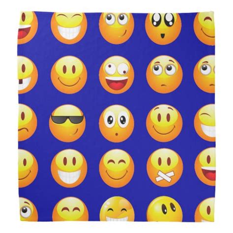 Dark Blue Emojis Bandana