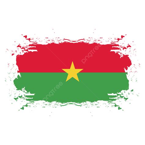 Drapeau Burkina Faso Vintage En Coup De Pinceau Png Gratuit Png