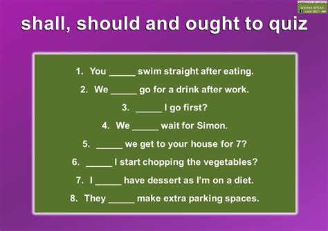Modal verbs - shall, should, ought to - Mingle-ish
