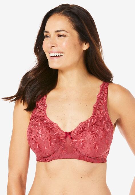 Embroidered Underwire Bra Woman Within