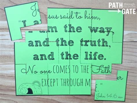 Bible Verse Easter Puzzles Path Through The Narrow Gate Bible Verse