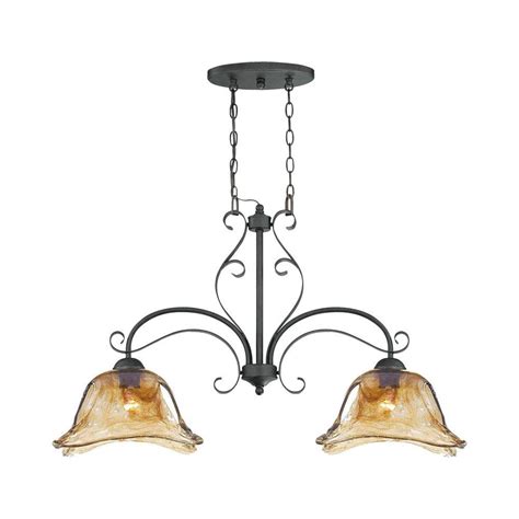 Millennium Lighting 2 Light Burnished Gold Pendant With Umber Swirl