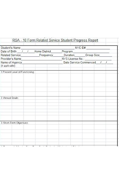 Free 30 Student Progress Report Forms In Pdf Ms Word