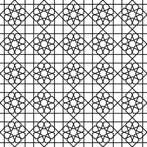 Black And White Arabic Geometric Ornament With Uniform Line Thickness