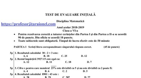 Test Multimi Clasa 6