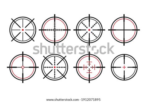 Crosshair Icons Set Computer Games Shooters Stock Vector Royalty Free