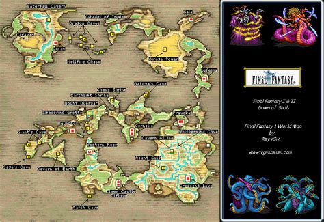 Final Fantasy I And Ii Dawn Of Souls World Map Map For Game Boy Advance