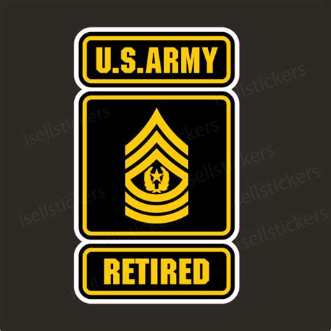 Army Logo Retired Command Sergeant Major Csm E9 Sticker Window Decal