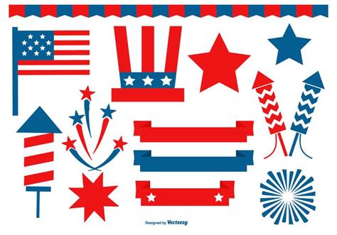 Fourth Of July Design Elements Collection 153390 Vector Art At Vecteezy