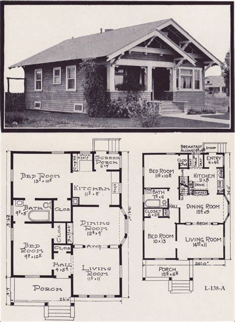 1922 Stillwell Plan No L 138 Craftsman Bungalow House Plans