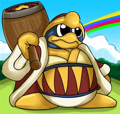 How To Draw King Dedede From Kirby Step By Step Drawing Guide By