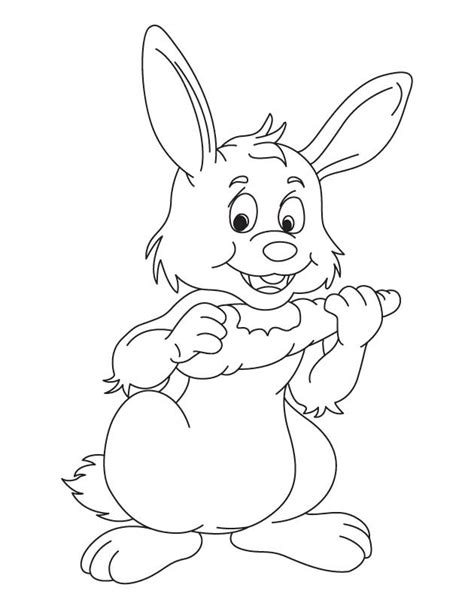 Snowball, rabbit and a carrot. Bunny eating carrot coloring page | Download Free Bunny ...