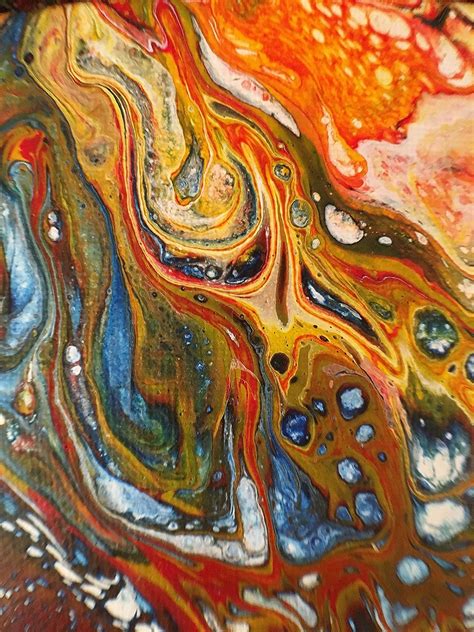 Abstract Pour Painting Art And Collectibles Acrylic