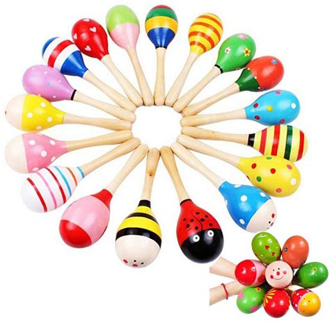 Wooden Maraca Shaker Toy Musical Instrument Musical Party Favor Child