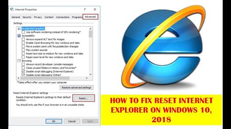 How To Fix Reset Internet Explorer On Windows 10 2018 Youtube