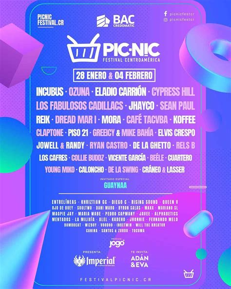 Lineup Picnic Festival Costa Rica 2023 Tico Urbano