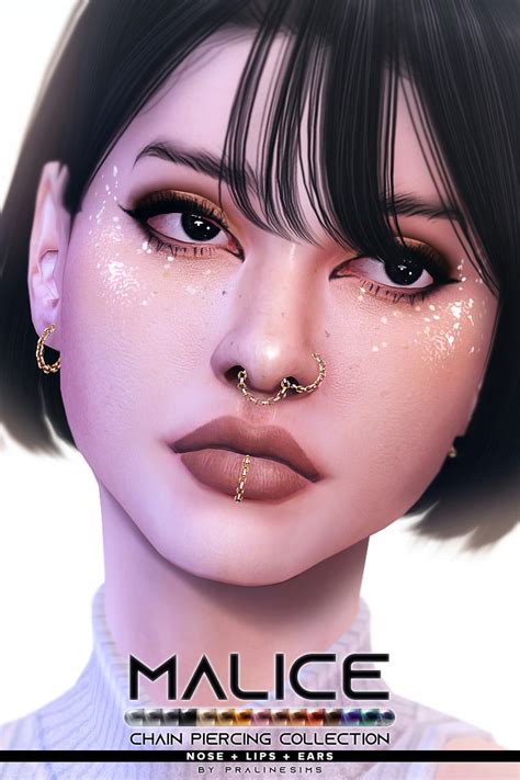 Malice Chain Piercing Collection From Praline Sims Sims 4 Downloads