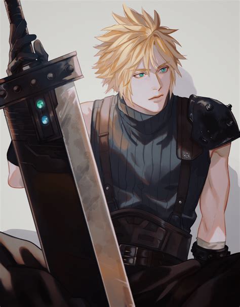 Cloud Strife Final Fantasy And More Drawn By Boooshow Danbooru