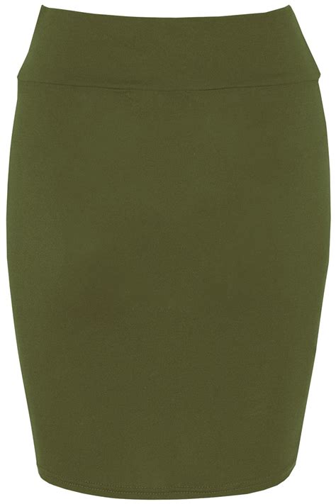 Ladies Womens Bandage Plain High Waisted Pencil Slim Stretchy Bodycon Mini Skirt Ebay