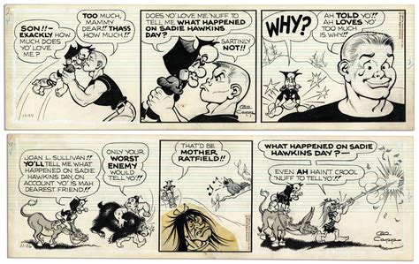 Lot Detail Lil Abner Pair Of Comic Strips From 26 And 29 November 1966 Featuring Mammy