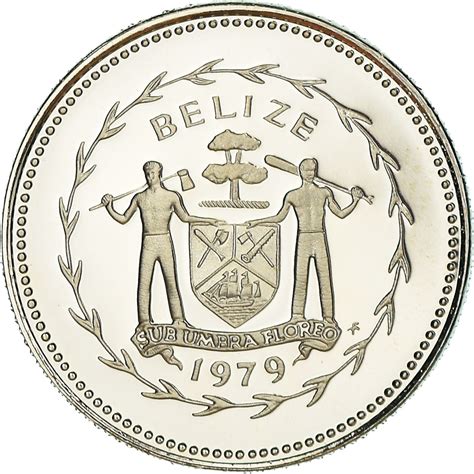 Coin Belize 10 Cents 1979 Franklin Mint Proof Copper Nickel