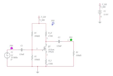 Mosfet Common Source Amplifier 1 Multisim Live