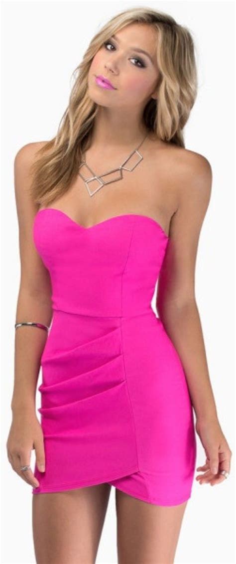 There Are 3 Tips To Buy This Dress Strapless Bodycon Dress Pink
