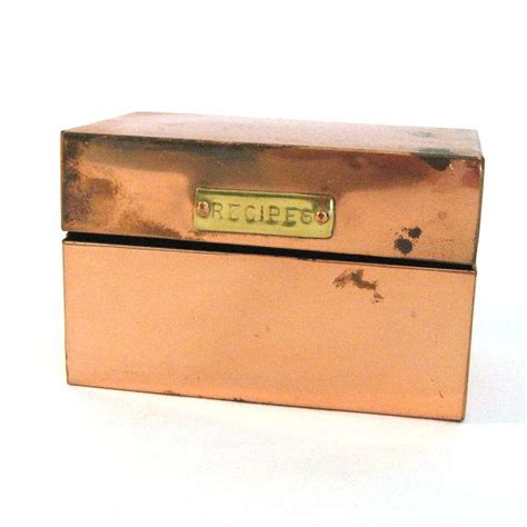 Vintage Copper Recipe Box Copper Tin Box Vintage Copper Copper