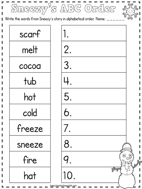 1st Grade Alphabetical Order Worksheet
