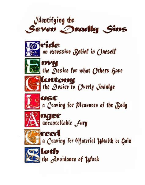 Seven Deadly Sins Colors Explained Colorxml