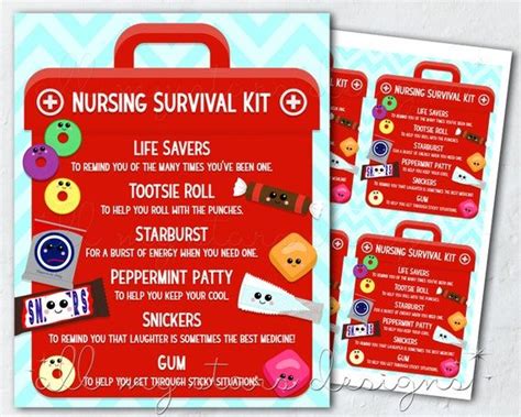 Printable Nurse Survival Kit Tags Instant Download Nurse Appreciation