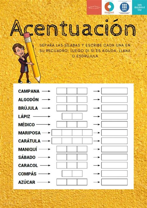 Acentuación Lengua Castellana Worksheet Teacher Spanish Periodic Table