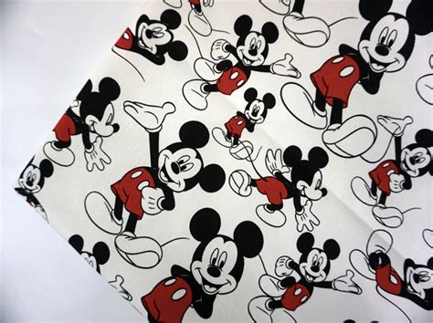 Mickey Mouse Simple Cotton Fabrichalf Yard Fabricdisney Etsy