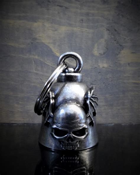 Bb Skull With Bat Wings Brass Pole Motorcycle Accessories